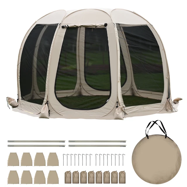 LILYPELLE Outdoor Screen House Room Instant Pop Up Canopy Gazebo Camping Tent
