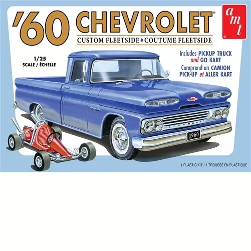 AMT 1/25 1960 Chevy Custom Fleetside Pickup w/Go Kart 2T