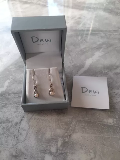 New In Box Kit Heath Dew Range 925 Silver And Pearl Earrings