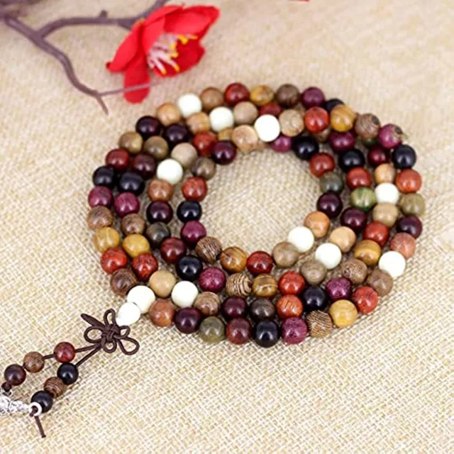 Wooden Beads Bracelet Tibetan Buddhist Mala prayer beads Necklace for Women Men