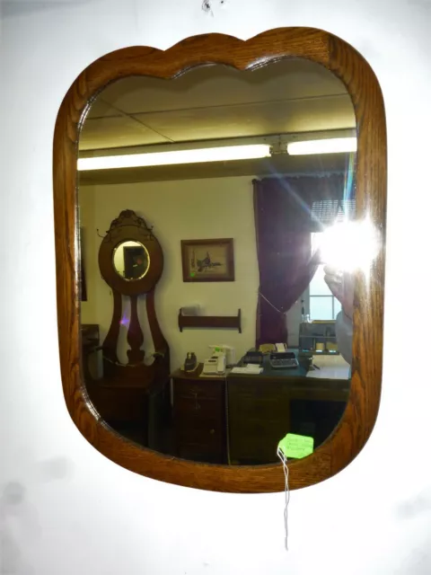 Antique Oak Frame Mirror frame  refinished 1900's new mirror