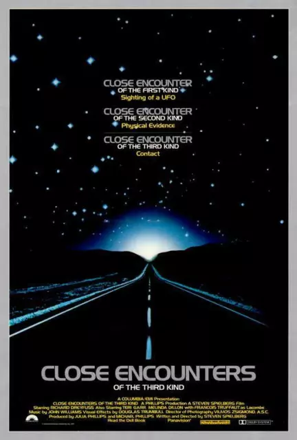 CLOSE ENCOUNTERS OF THE THIRD KIND Movie POSTER 27 x 40 Richard Dreyfuss, B