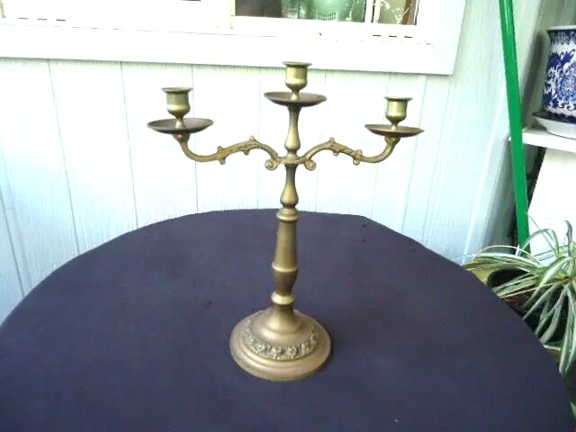 vintage tall large art nouveau style solid brass candelabra candle stick 2 arm