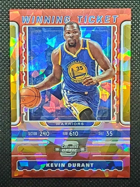 2019-20 Contenders Optic KEVIN DURANT Winning Ticket Red Cracked Ice - Warriors