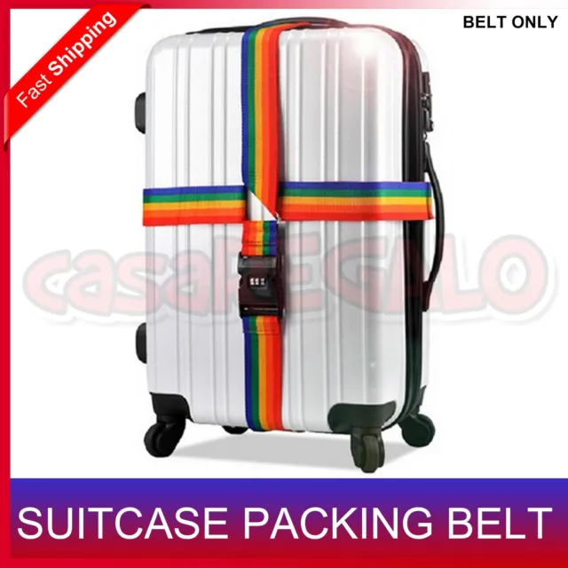Adjustable Luggage Cross Strap Packing Belt Safe Code-lock Suitcase Buckle 2-4m