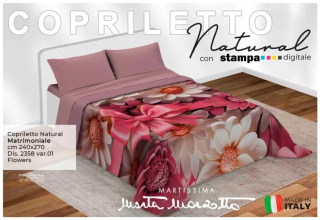 Copriletto Leggero Estivo Marta Marzotto "Flowers" Letto Matrimoniale