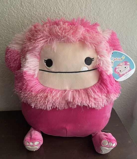 Squishmallow - Peluche Kellytoy Oficial Caparinne Bigfoot Rosa Intenso Con Diadema De Corazón Con Purpurina Rosa Intenso, Muñeca De Peluche De San Valentín 2023 (12 Pulgadas