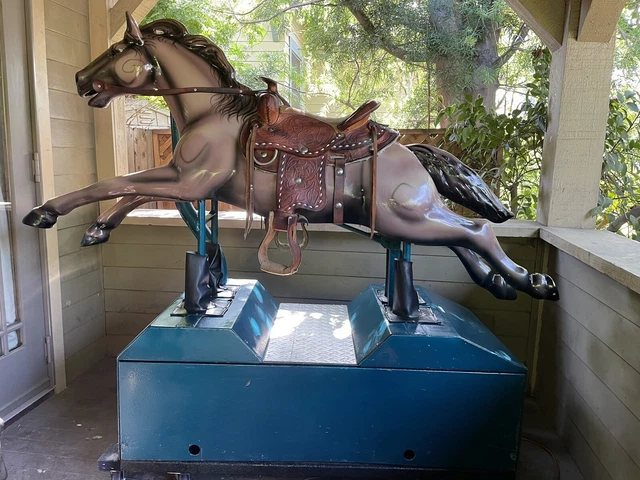 Rare 1950s Riding Horse Kiddie Horse Ride Lone Range / Gene Autry