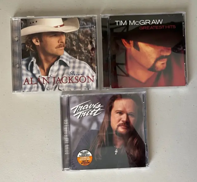 3 Country Music CD LOT  Alan Jackson/Tim McGraw/Travis Tritt  DRIVE GREATEST HIT