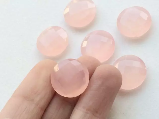 Wholesale Lot 3x3mm Natural Pink Chalcedony Round Checker Cut Loose Gemstones