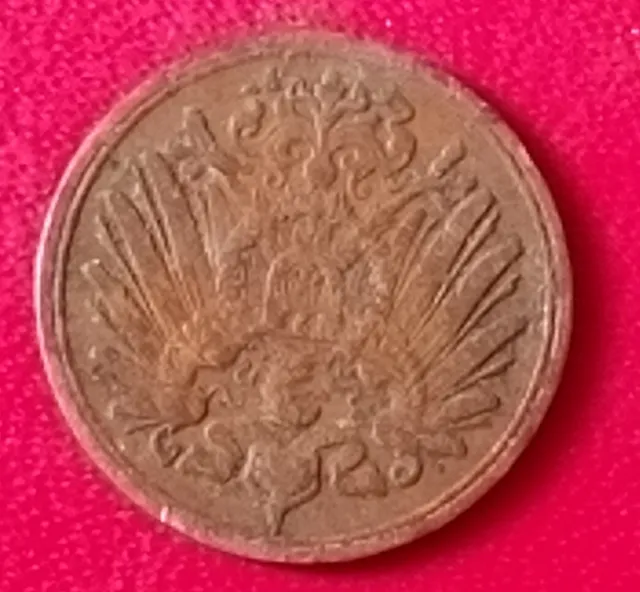 Pièce Rare Scarce Allemagne Deutsches Reich 1 Pfennig 1913 BE 2