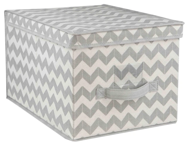 Caja de almacenamiento Chevron Home Basics