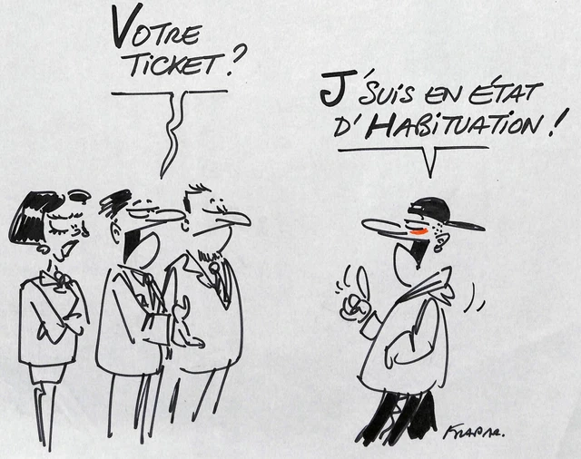 [HUMOUR - PRESSE] François FRAPAR : Contrôle de ticket, DESSIN Original ...