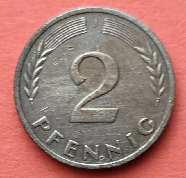 Moneta  Germania    2 Pfennig , del 1960  ,  circolata