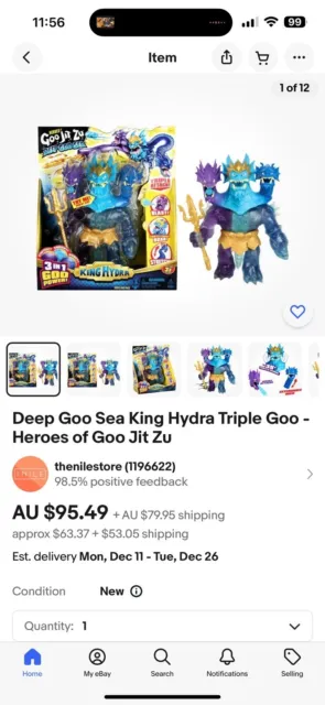 Ultra Rare Heroes of Goo Jit Zu Deep Goo Sea King, Blue & Green Hydra  Lights Up