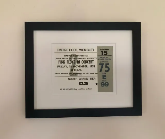 PINK FLOYD - IN CONCERT 1974 Wembley Empire pool framed ticket giclee print