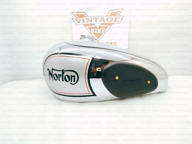 Norton Es2 1952 Petrol Fuel Tank Silver Paint Chrome (2 Hole Pad) |Fit For