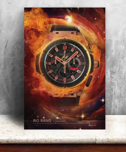 Hublot Big Bang F1 watch print. Bold graphic art on canvas