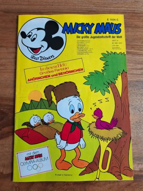 Comic Micky Maus Heft Nr 21/20Mai 1972 Ungelesen