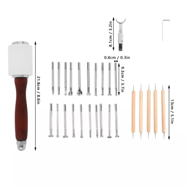 28Pcs Leather Craft Tool DIY Leather Craft Tools Modelling Pen Hammer Tool YSE