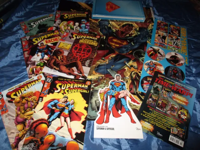 Der Zweite SUPERMAN TIME - WARP ! , 6 Comics + Poster + Trading Card + Aufkleber