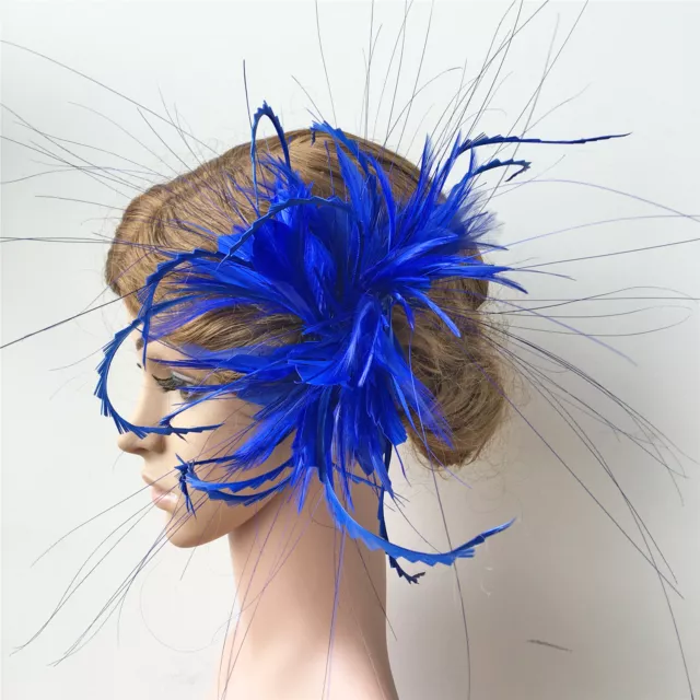 Goose Biot Twisted Mount Peacock Hackle Feather Millinery Hats Fascinator Crafts