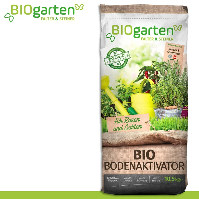 Biogarten Papillon & Steiner 10,5 KG Bio Activateur de Sol pour Pelouse Et