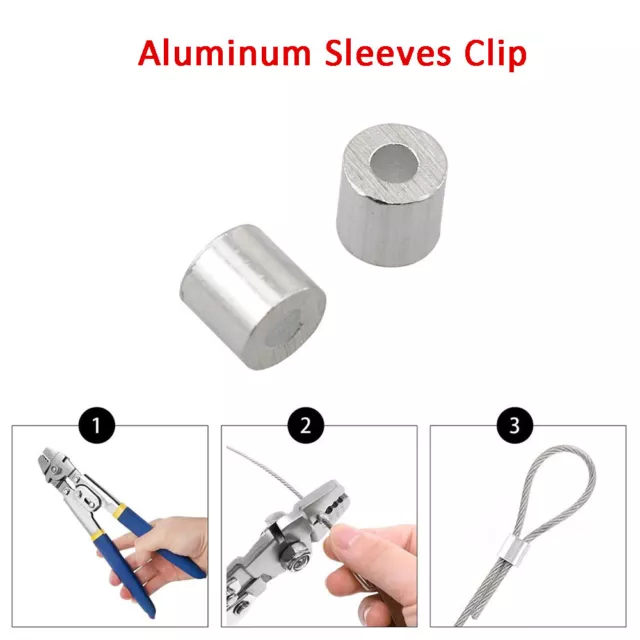 Aluminium Wire Rope Round Ferrules Clamp Sleeves Crimping For Wire Rope 1mm-12mm