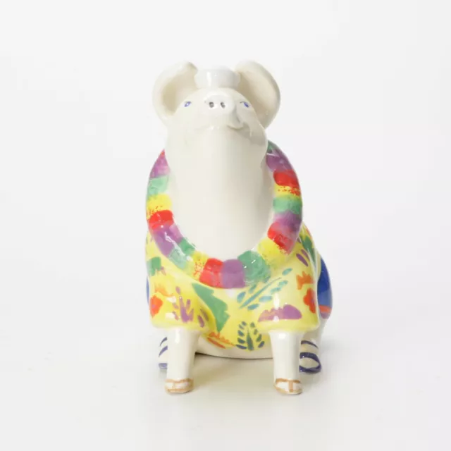 Hawaiian Pig Piggy Bank Hand Painted with Super Smile