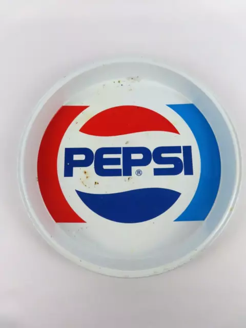 Ancien plateau en métal publicitaire de la marque Pepsi à restaurer
