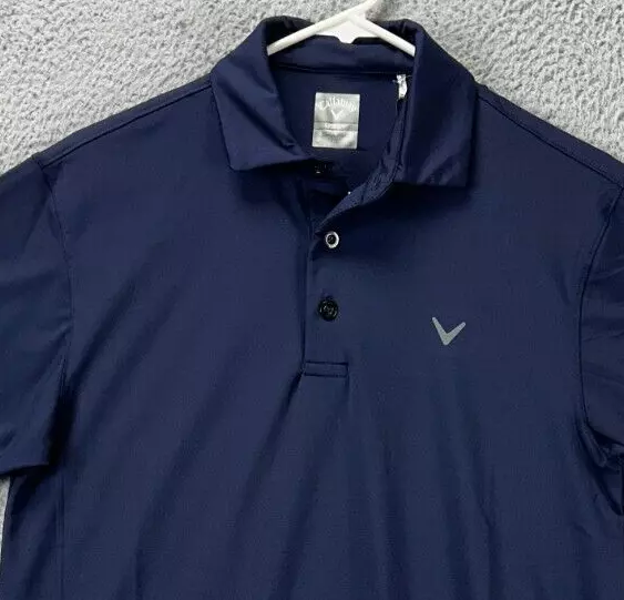 Callaway Shirt Mens Small Opti-Dri Navy Golf Polo Swing Tech Logo Rugby NEW Q15