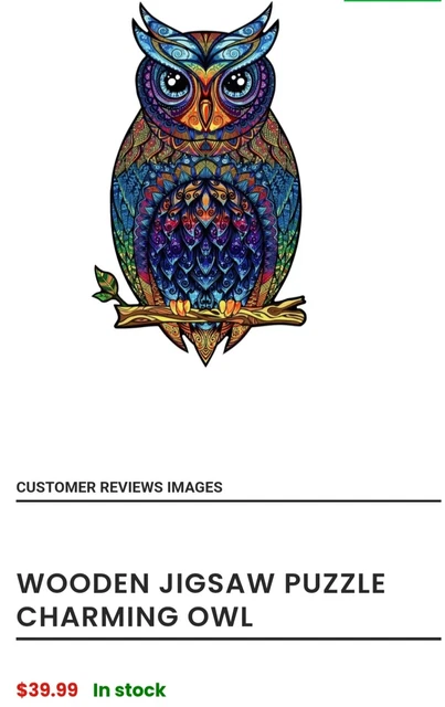 Wooden Jigsaw Puzzle Charming Owl
