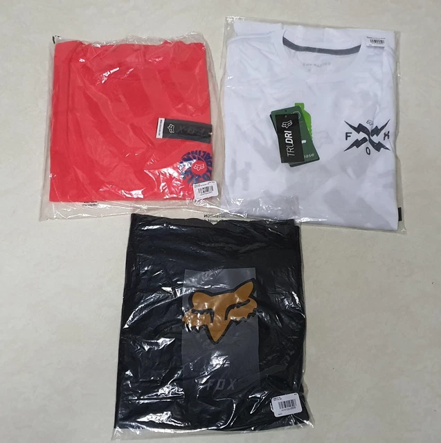3 T-Shirt Fox Racing Originali Nuove M Medium Black White Pinch Leggere