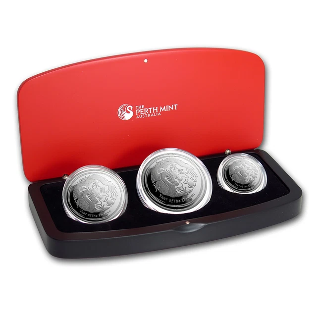 2012 Australia 3-Coin Silver Year of the Dragon Proof Set