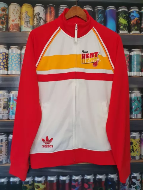 Adidas Miami Heat Mens Small Tracksuit Jacket Track Top Vintage Retro Rare NBA