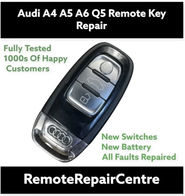 Genuine Audi 3-Button Flip Key Fob – A6 Q7 Etc, 4F0837220R, 868MHz, Tested Used