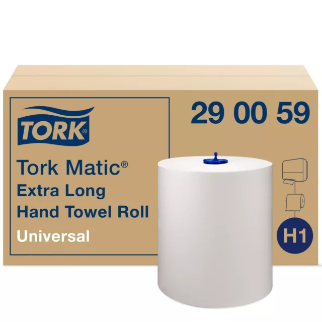 1 Box of 6 - Tork Tork Matic® Universal Hand Towels Rolled White Paper Towel, 28