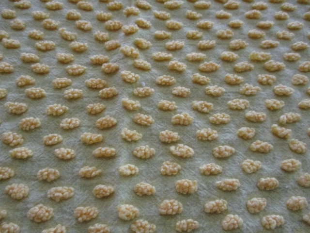 Vintage sunflower  pops  Chenille Bedspread FABRIC 16 x 20