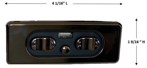Mulin Electric MLSK46-E(L) Left 6-Button Power Recliner Switch With USB – Dark Chrome