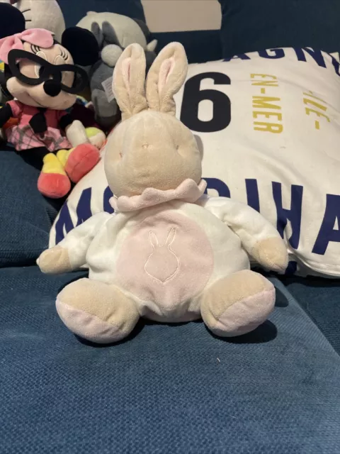 Doudou Peluche Boule Lapin Klorane Beige Rose Blanc Tete De Lapin