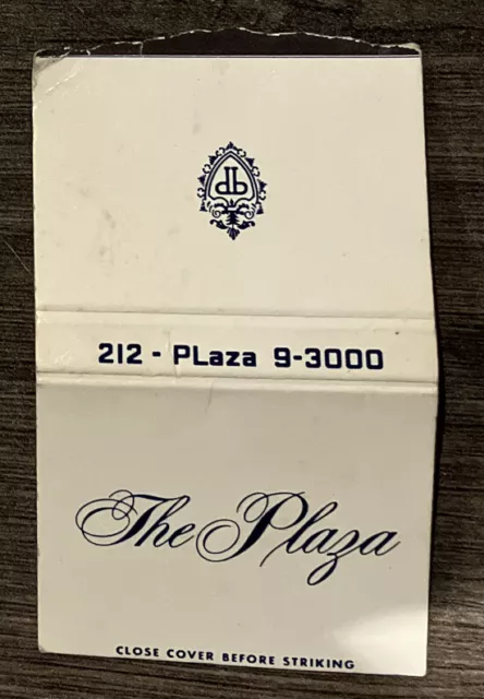 VINTAGE MATCHBOOK COVER. THE PLAZA HOTEL NEW YORK CITY.Free US shipping