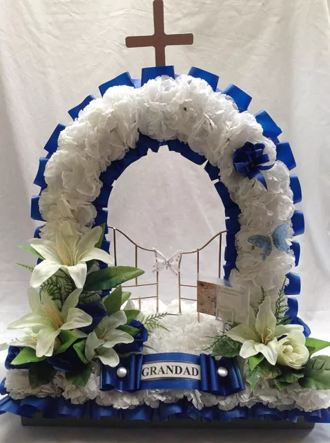 Artificial Silk Funeral Flower Gates of Heaven Tribute Memorial Faux Bespoke