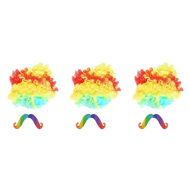 6 accesorios de fiesta coloridos accesorios de peluca y barba para mascarada
