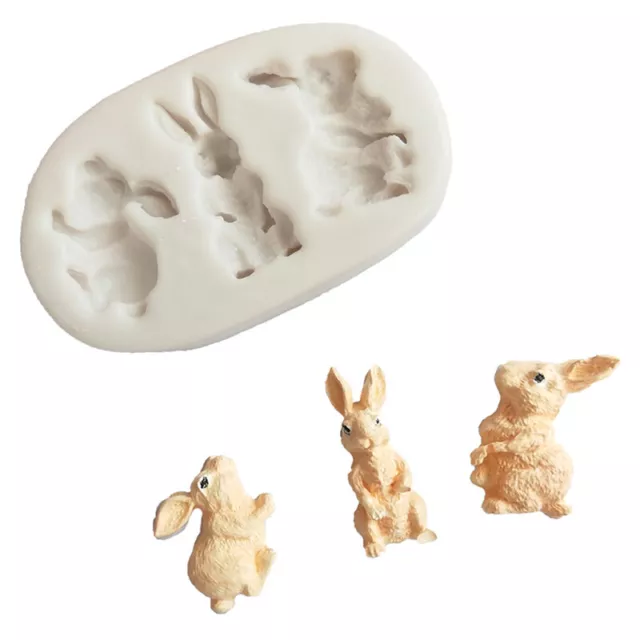 Kaninchen Silikon Fondantform Hase SchokoladeZuckermasse FormKuchen verziereR  q