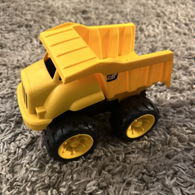 TOY STATE CAT DUMP TRUCK Yellow Plastic Toy, 8" Long