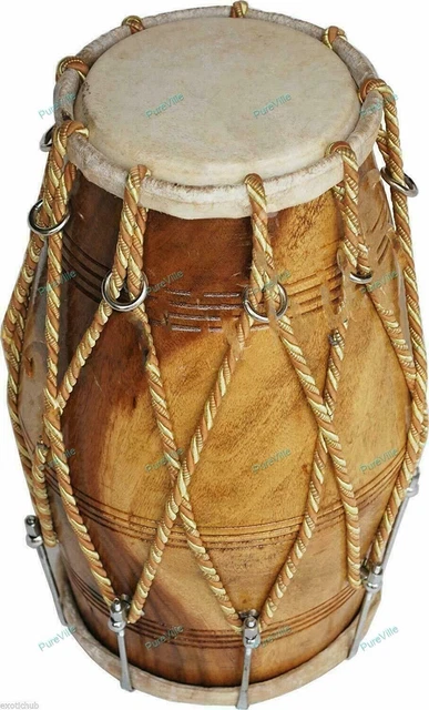 Rope Instruments TRADITIONAL INDIAN MUSICAL Instrument Rope Folk Dholak/Dholki With Skin ...