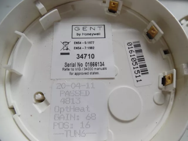 1x Gent 34710 Vigilon Addressable Optical Heat Sensor