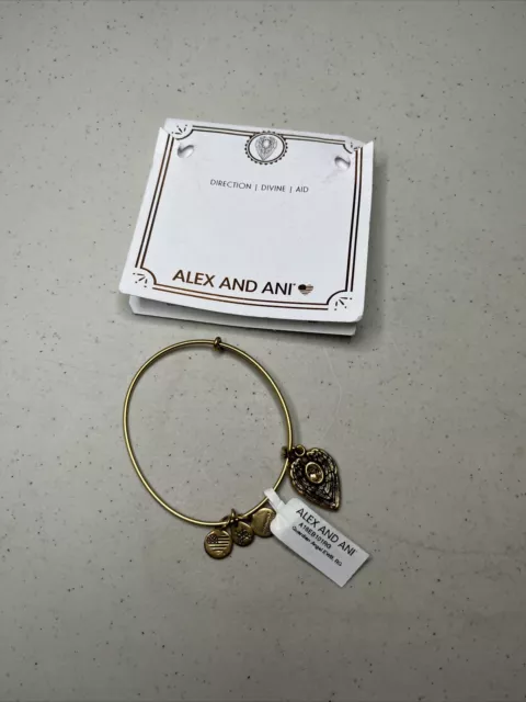 ALEX AND ANI Guardian Angel Divine Aid Swarovski Bracelet Gold Tone Cuppure