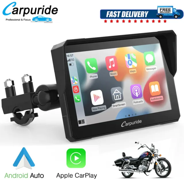 Carpuride 7” Wireless Apple Carplay GPS Android Auto Wasserdichter Touchscreen