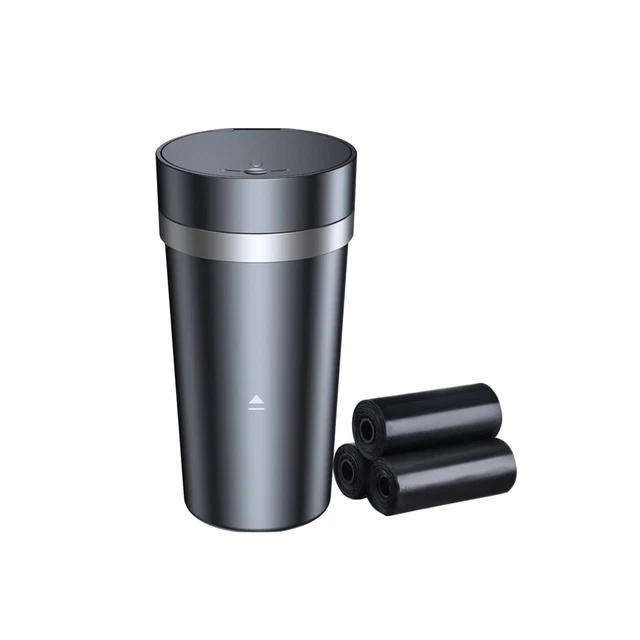 2 in 1 Car Cup Holder Trash Can Mini Car Trash Can with Lid & Dual Space 506ML